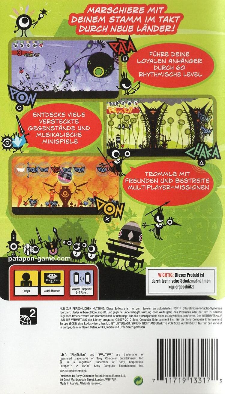 Patapon 2 - PlayStation Portable Rückseite