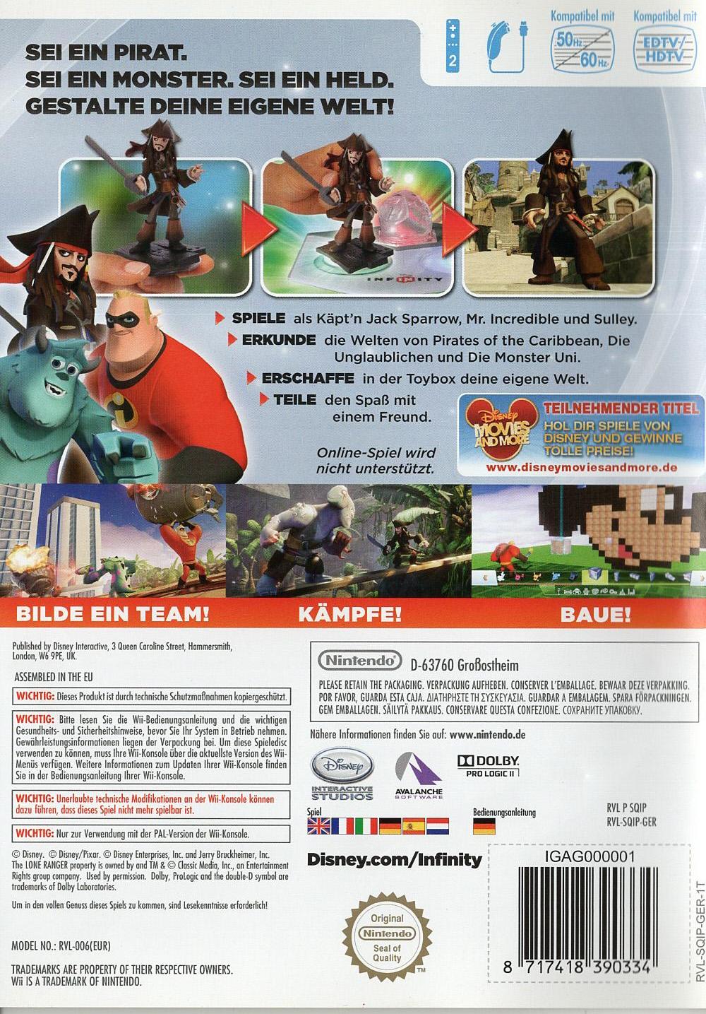 Disney Infinity - Nintendo Wii Rückseite