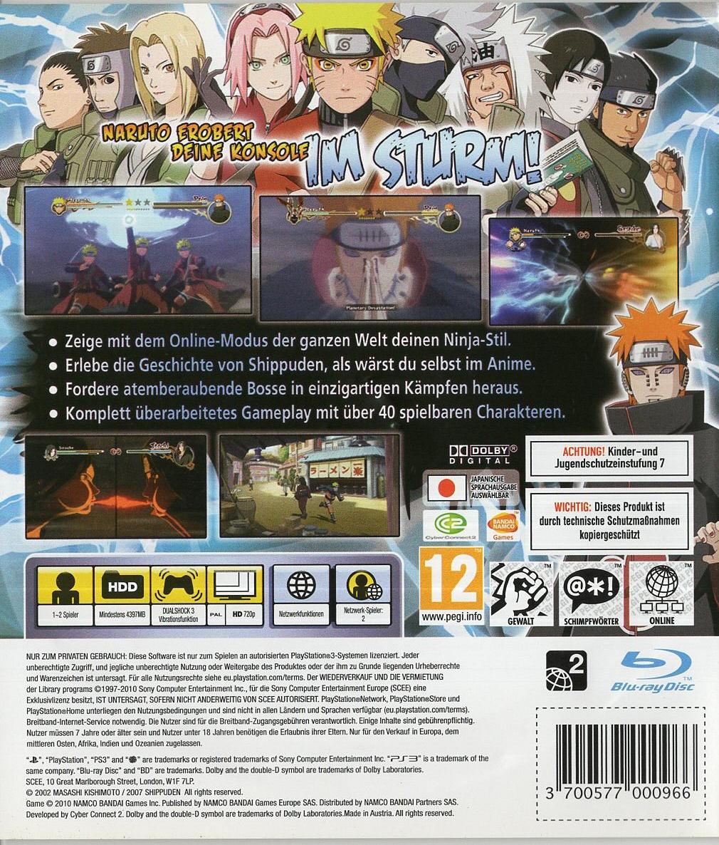 Naruto Shippuden: Ultimate Ninja Storm 2 - PlayStation 3 Rückseite