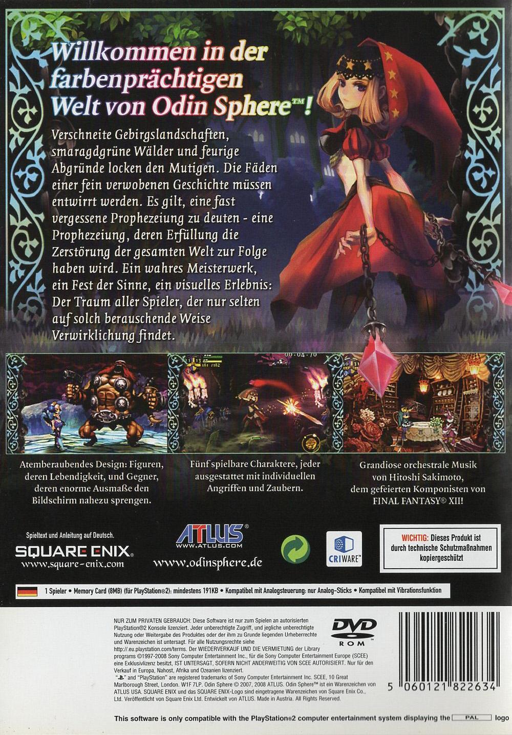 Odin Sphere - PlayStation 2 Rückseite