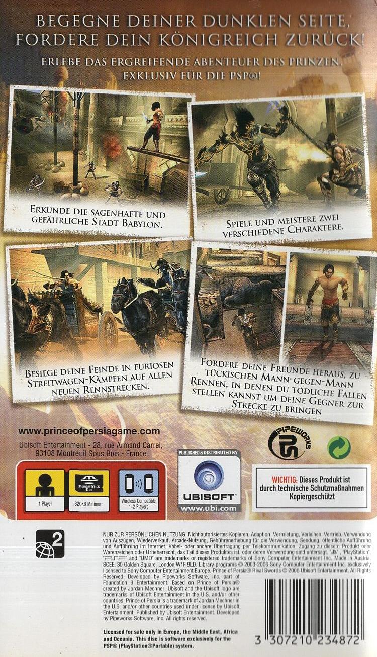 Prince of Persia: Rival Swords - PlayStation Portable Rückseite