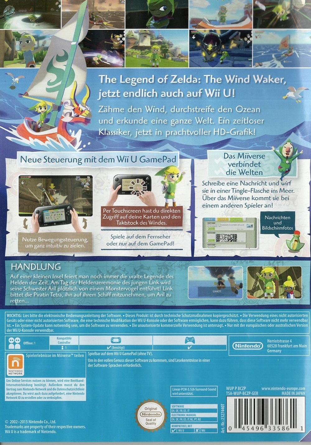 The Legend of Zelda: The Wind Waker HD - Nintendo Wii U Rückseite