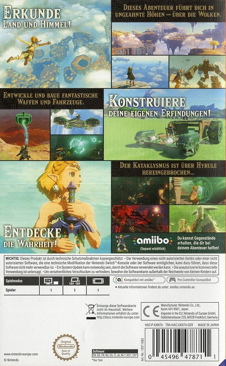 The Legend of Zelda: Tears of the Kingdom - Nintendo Switch Rückseite