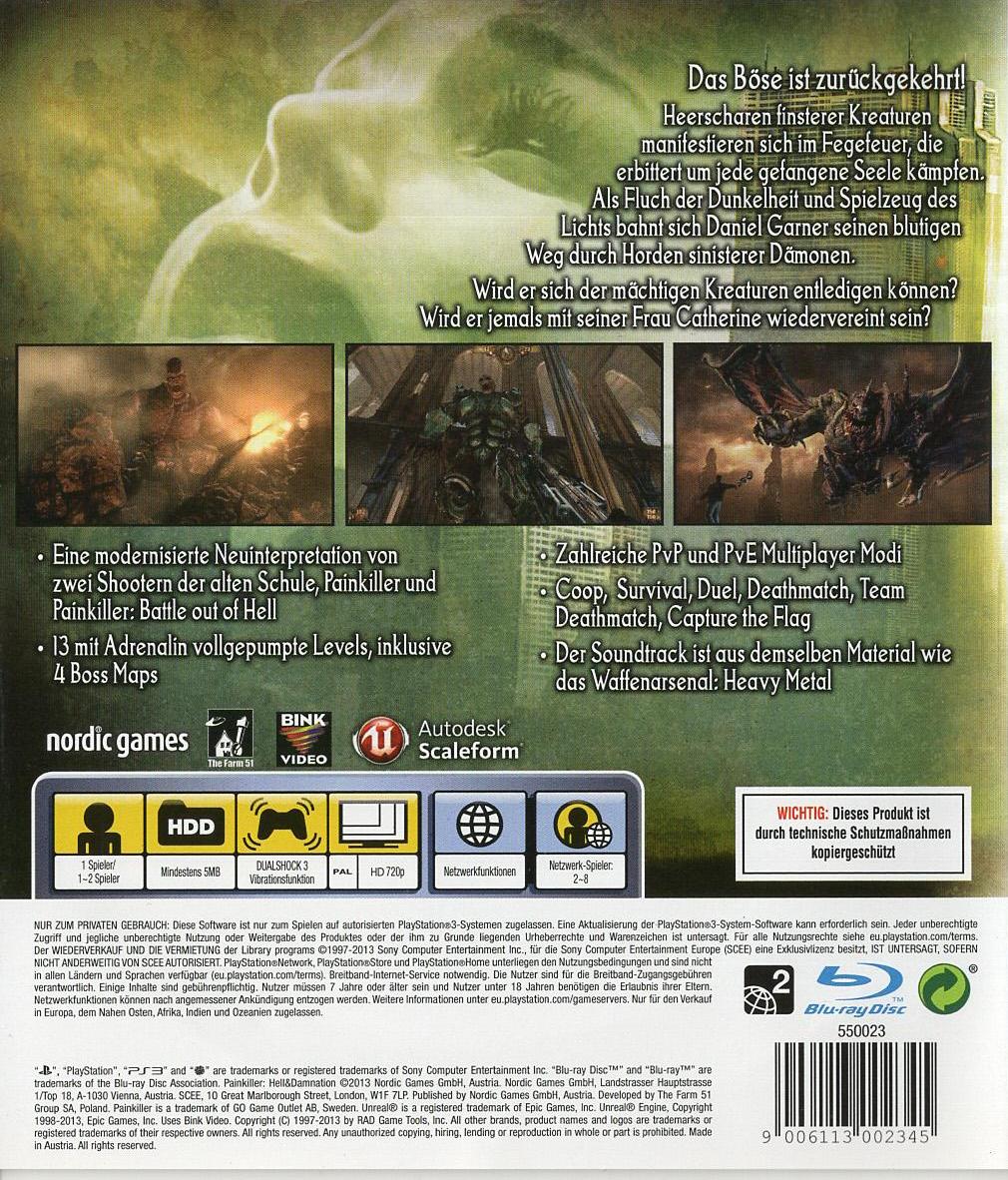Painkiller Hell & Damnation - PlayStation 3 Rückseite