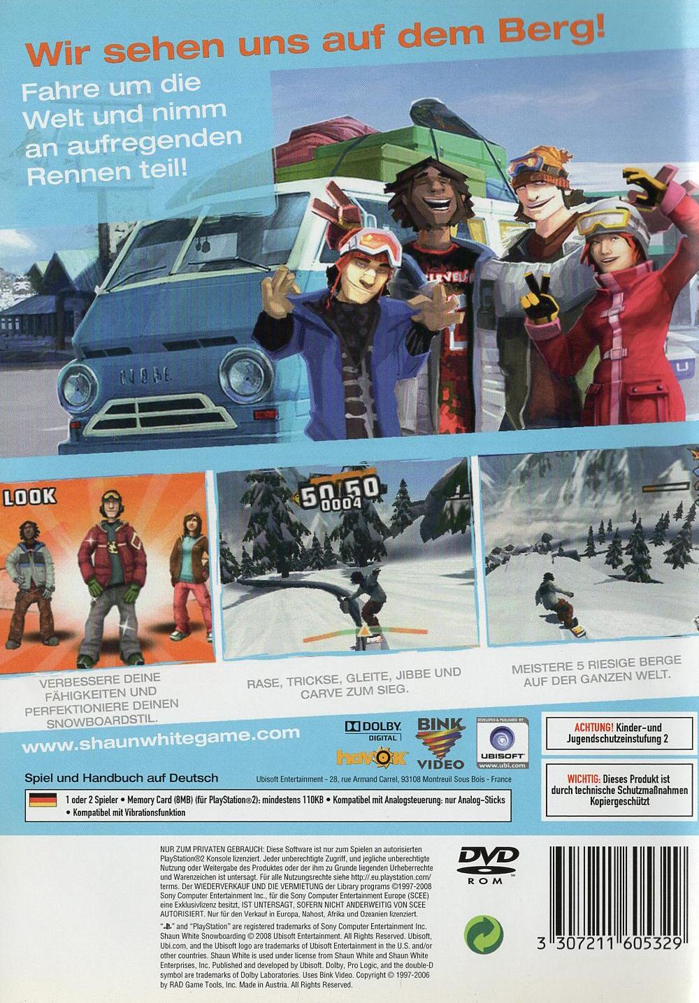 Shaun White Snowboarding - PlayStation 2 Rückseite