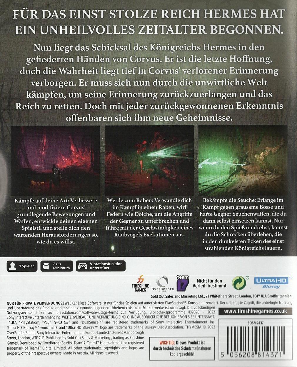 Thymesia - PlayStation 5 Rückseite