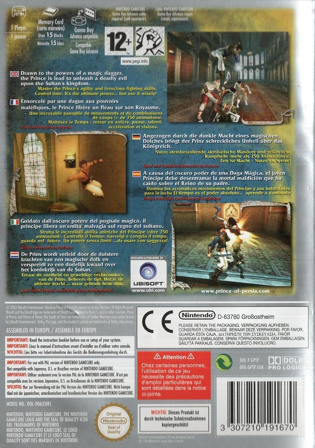 Prince of Persia: The Sands of Time - Nintendo GameCube Rückseite