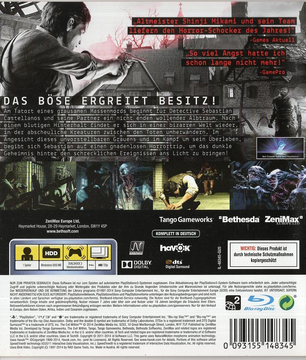 The Evil Within - PlayStation 3 Rückseite