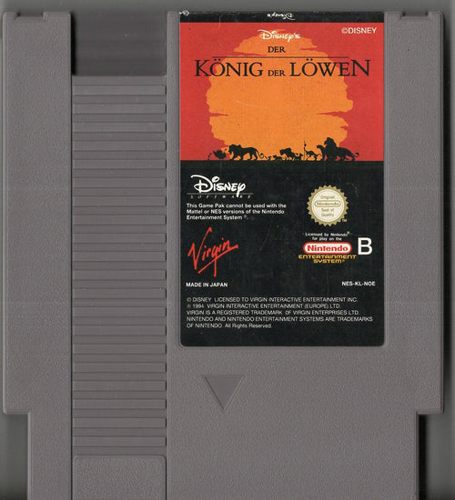 Der König der Löwen - Nintendo Entertainment System - Modul Vorderseite
