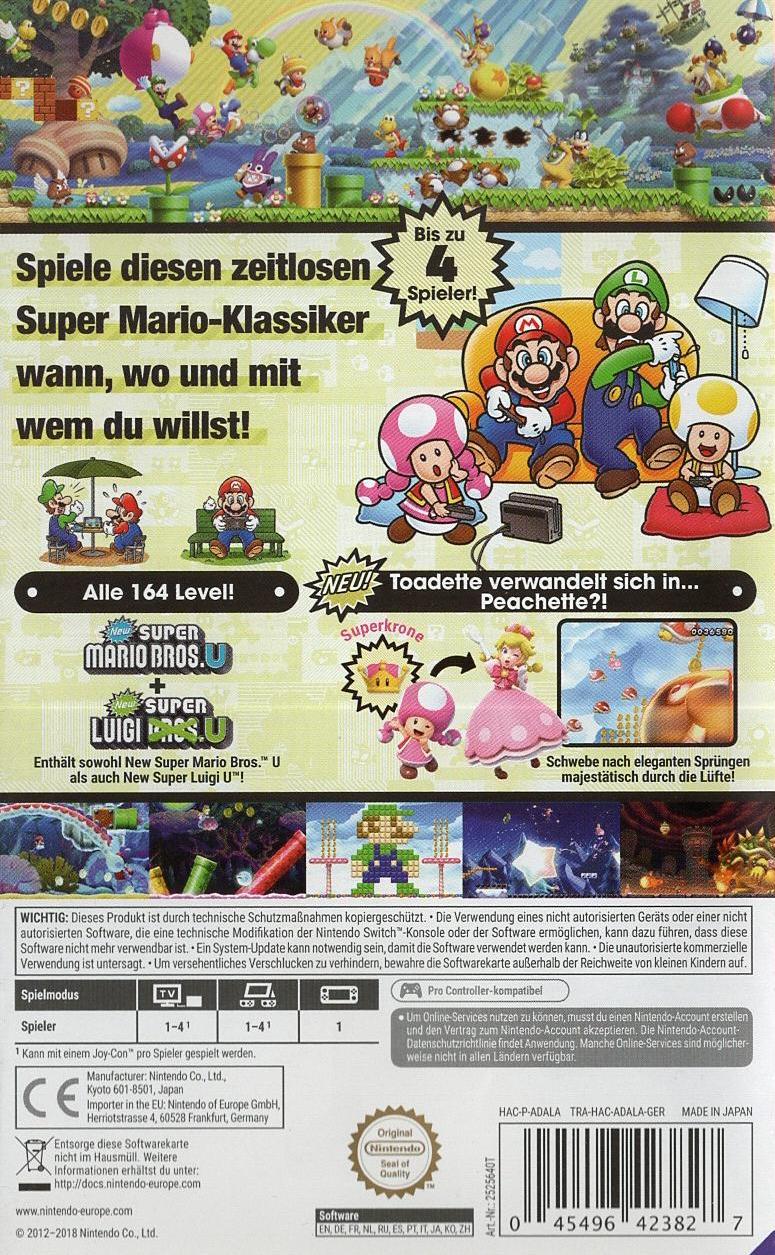 New Super Mario Bros. U Deluxe - Nintendo Switch Rückseite
