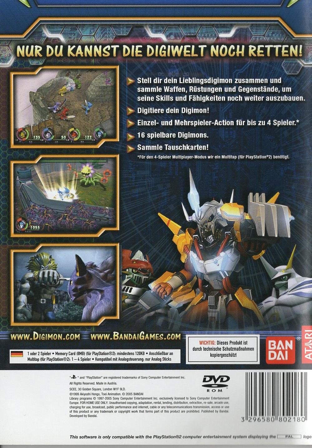 Digimon World 4 - PlayStation 2 Rückseite