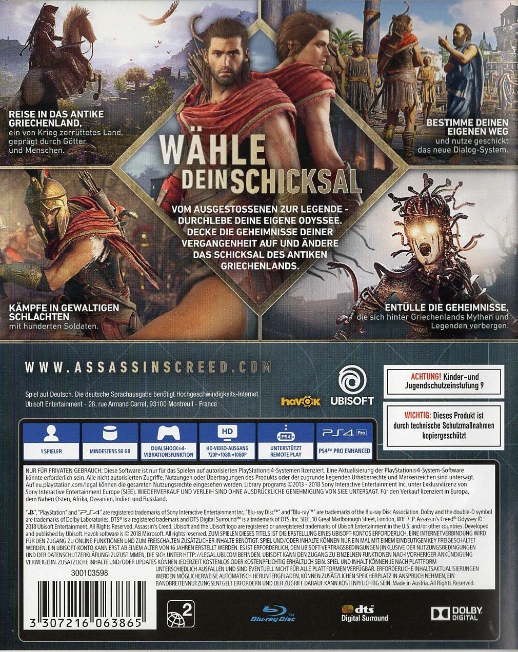 Assassin's Creed Odyssey - PlayStation 4 Rückseite