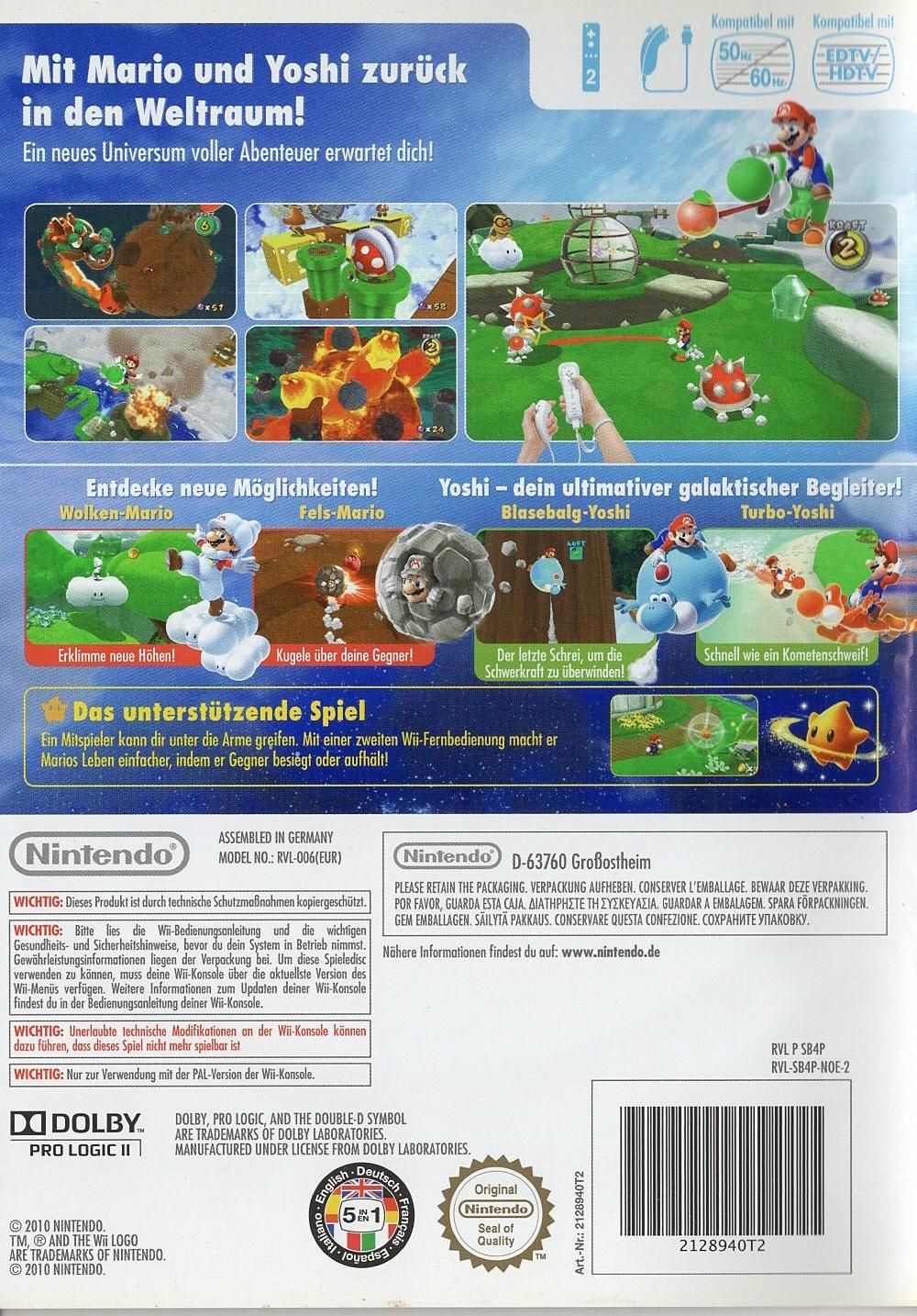 Super Mario Galaxy 2 - Nintendo Wii Rückseite