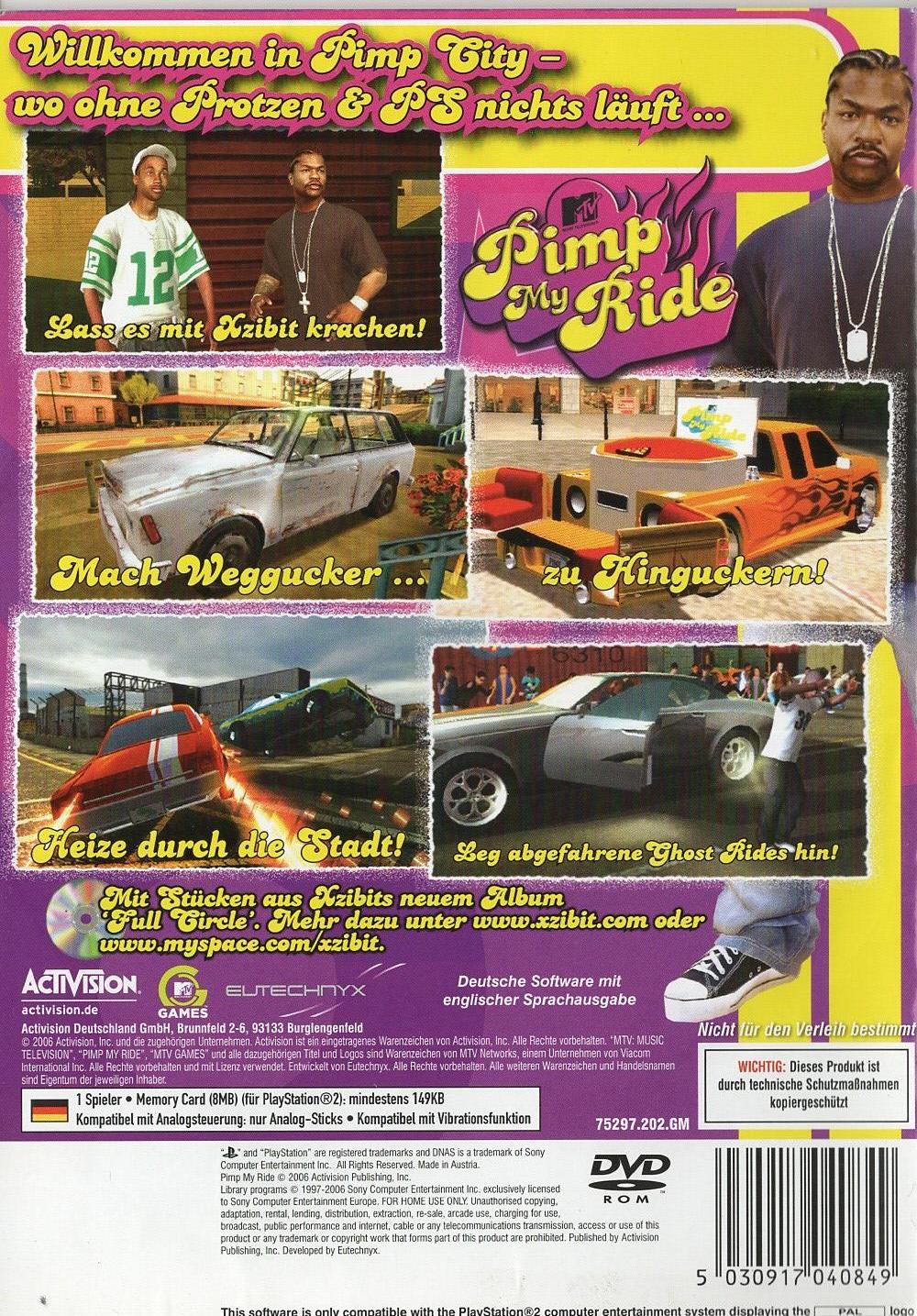 Pimp My Ride - PlayStation 2 Rückseite