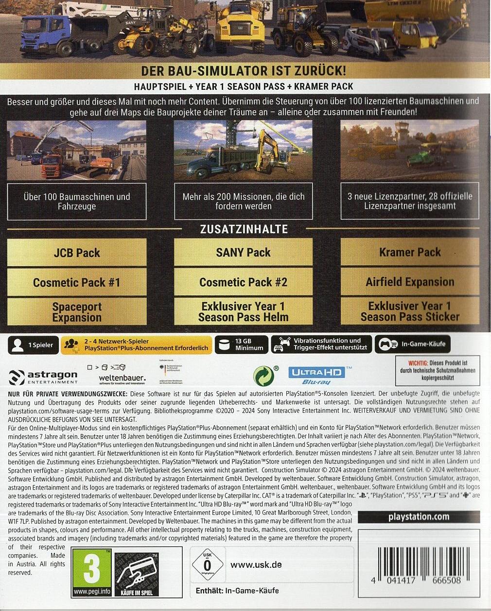 Bau-Simulator Gold Edition - PlayStation 5 Rückseite