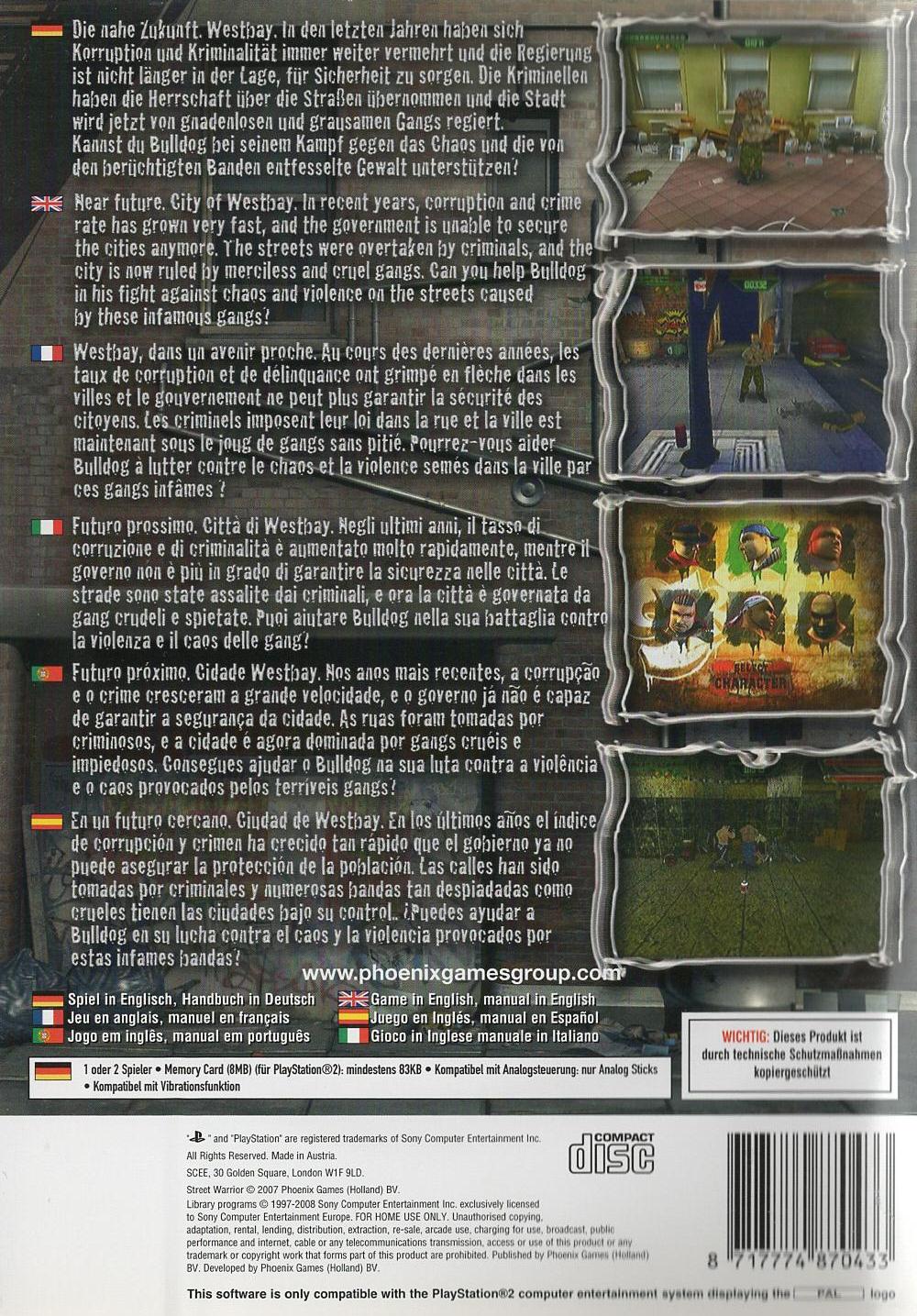 Street Warrior - PlayStation 2 Rückseite