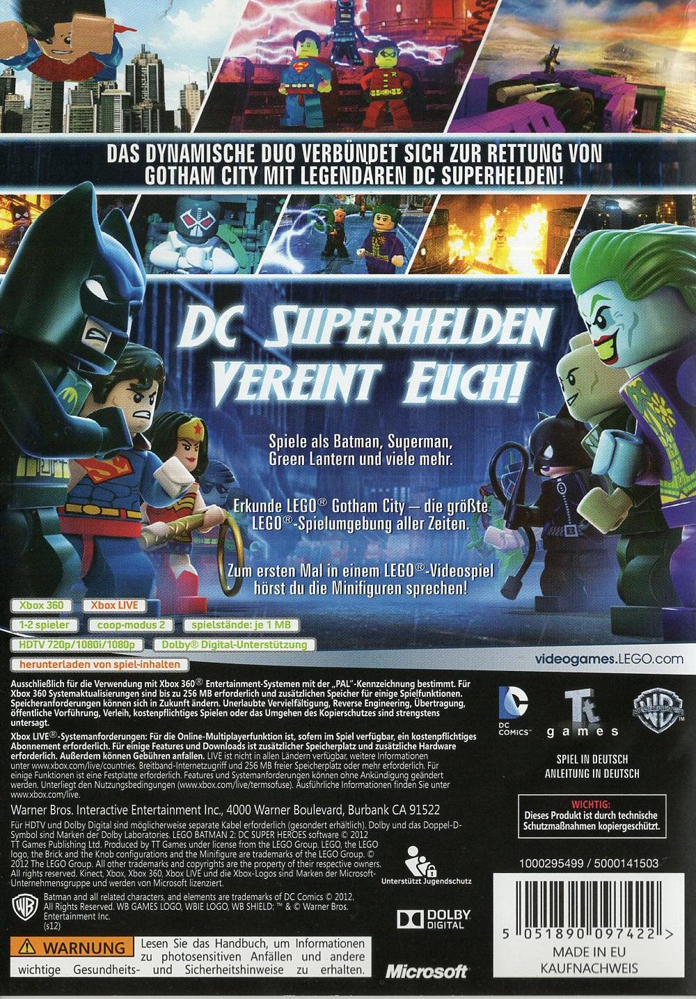 LEGO Batman 2: DC Super Heroes - Xbox 360 Rückseite