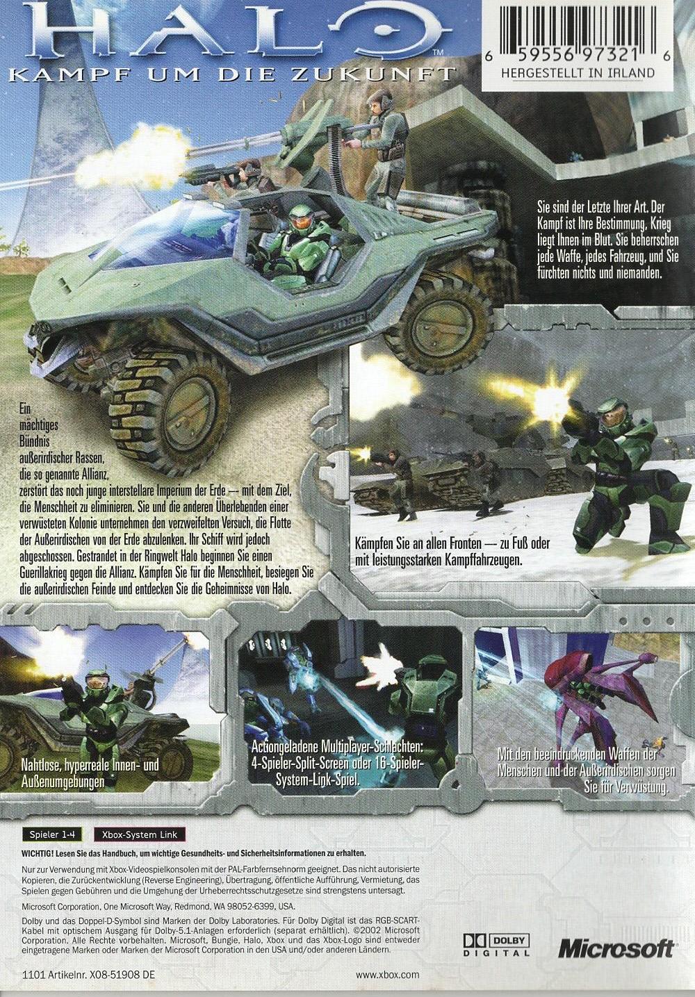 Halo: Kampf um die Zukunft - Xbox Rückseite