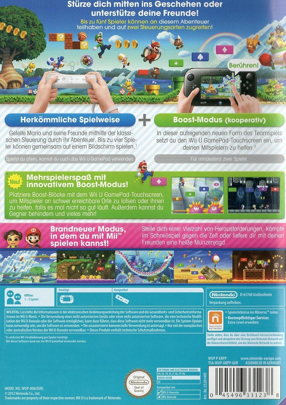 New Super Mario Bros. U - Nintendo Wii U Rückseite