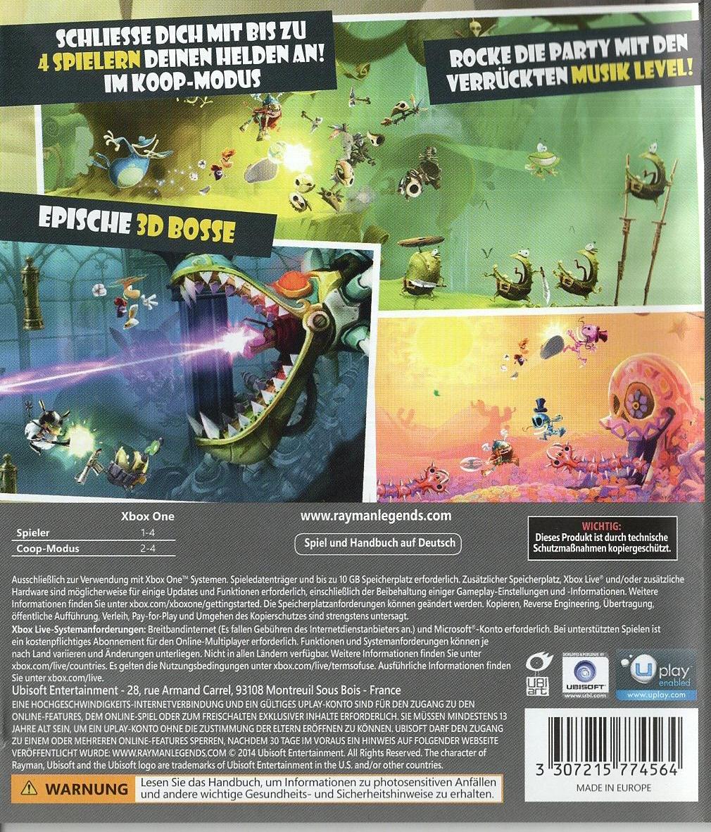 Rayman Legends - Xbox One Rückseite