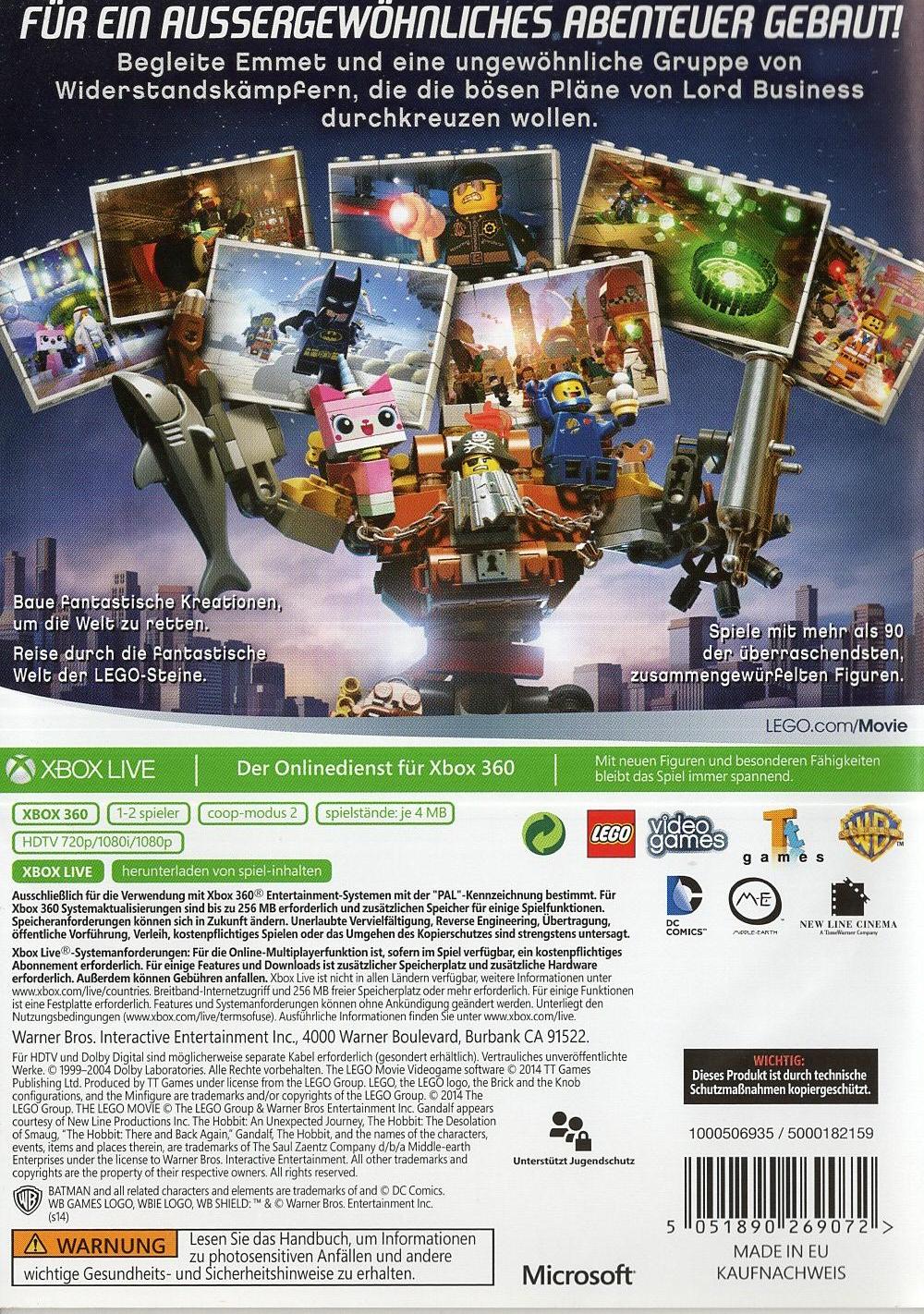 The LEGO Movie Videogame - Xbox 360 Rückseite