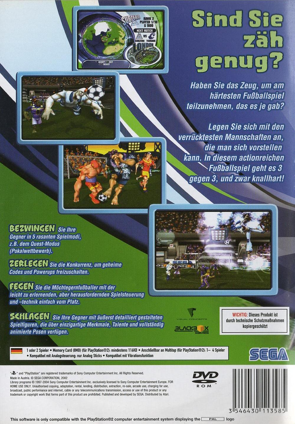 Sega Soccer Slam - PlayStation 2 Rückseite