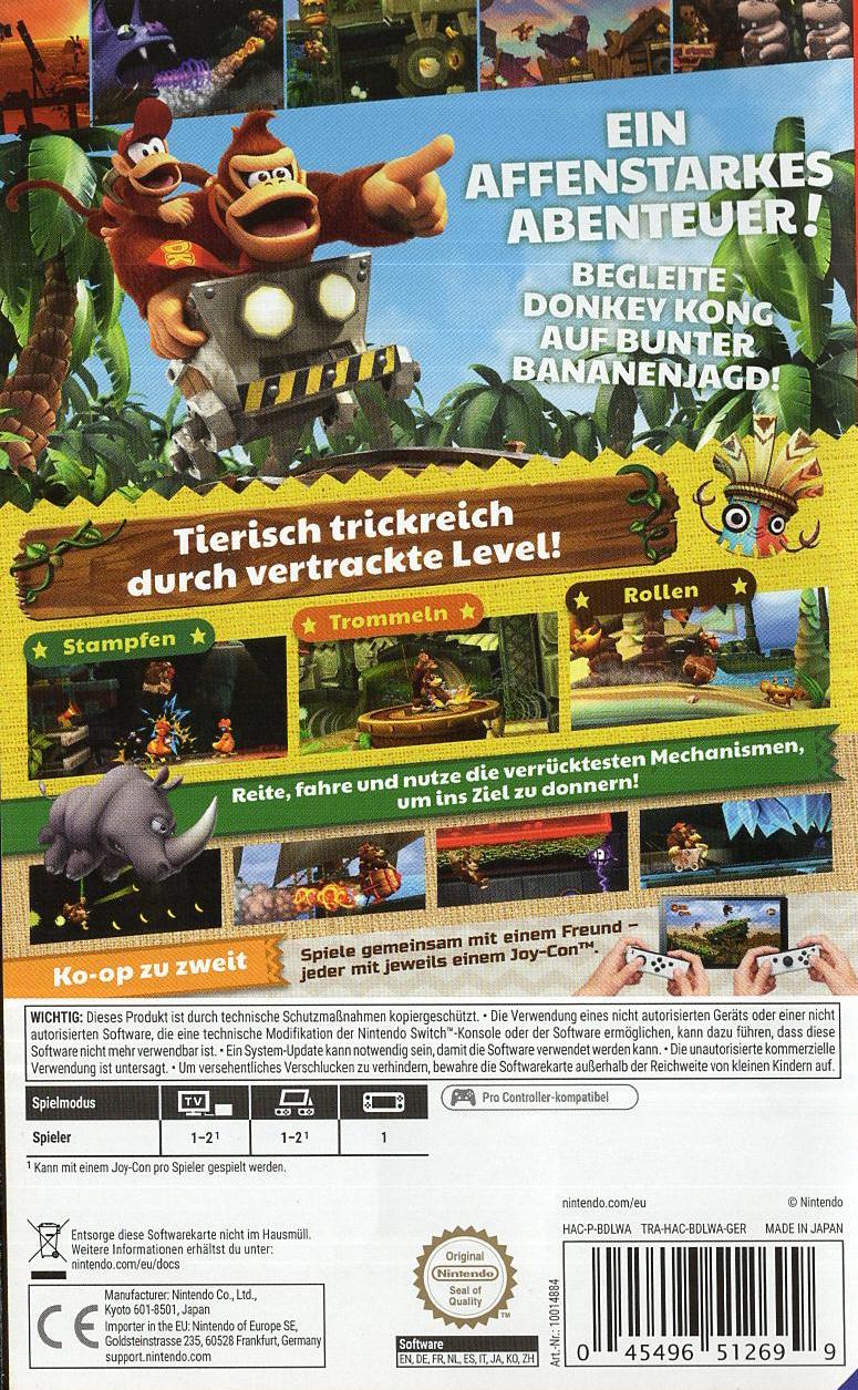 Donkey Kong Country Returns HD - Nintendo Switch Rückseite
