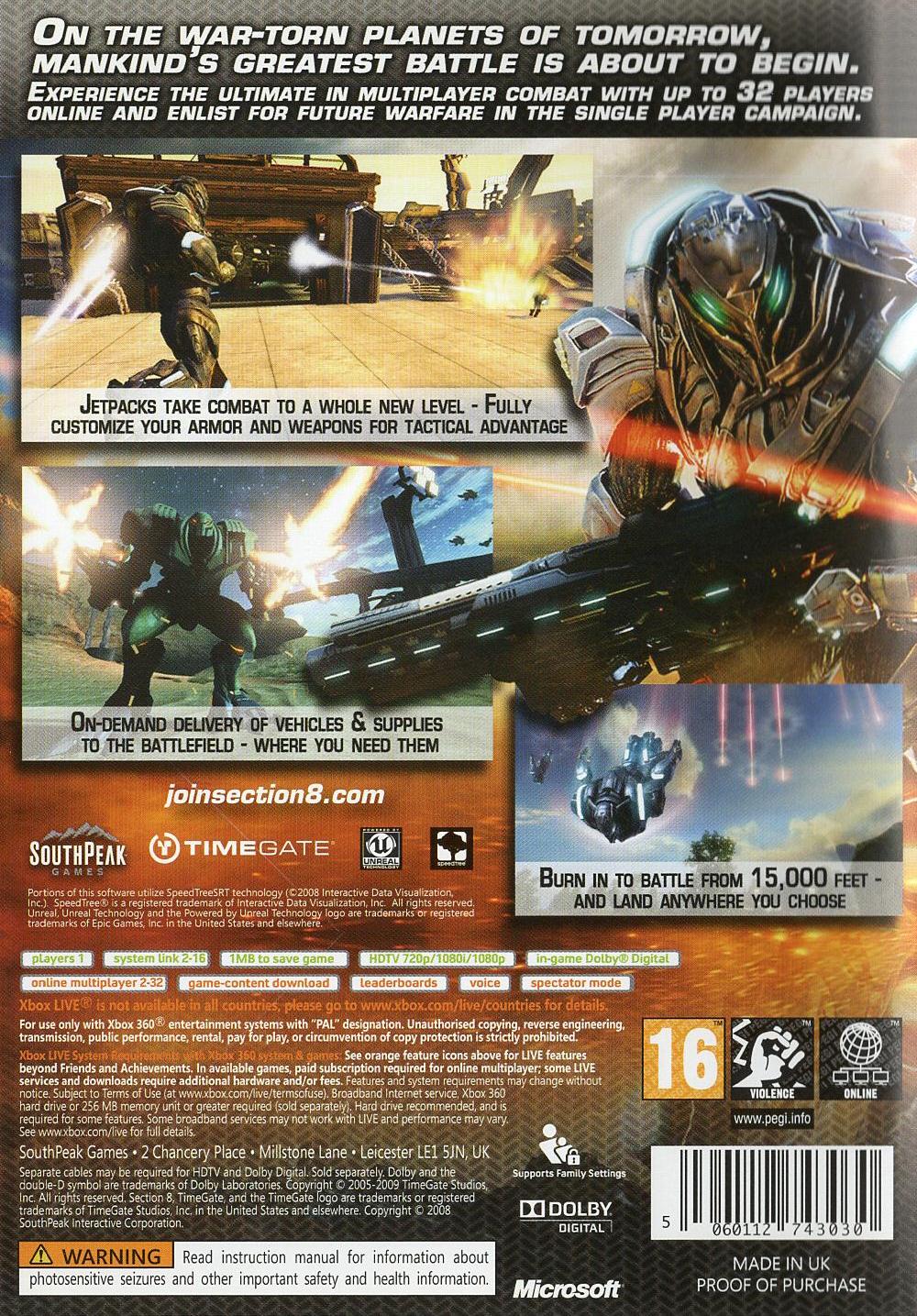 Section 8 - Xbox 360 Rückseite