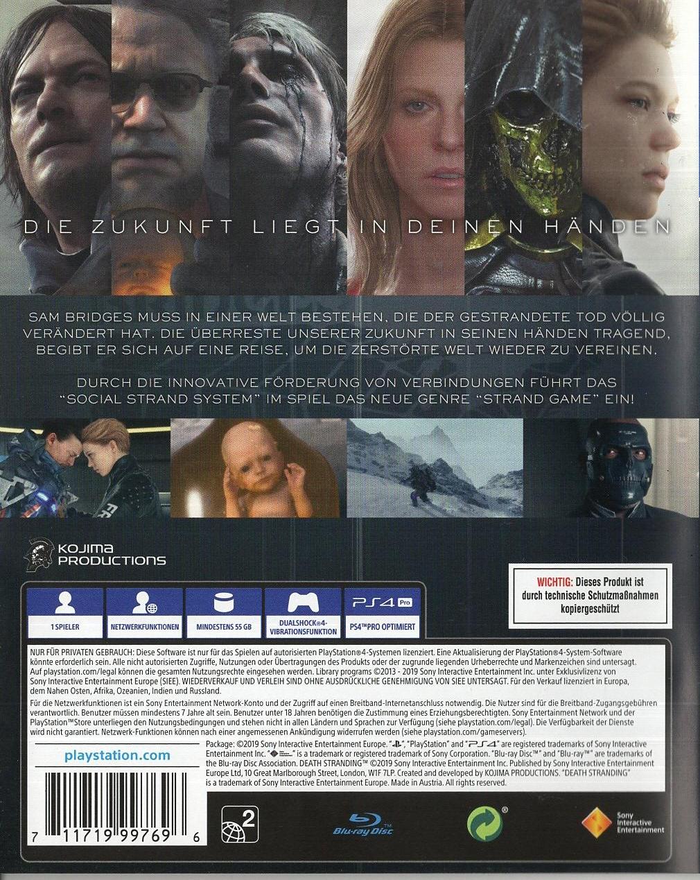 Death Stranding - PlayStation 4 Rückseite
