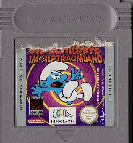 Die Schlümpfe im Alptraumland - Game Boy - Modul Vorderseite