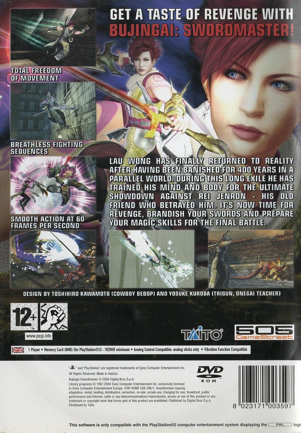 Bujingai: Swordmaster - PlayStation 2 Rückseite