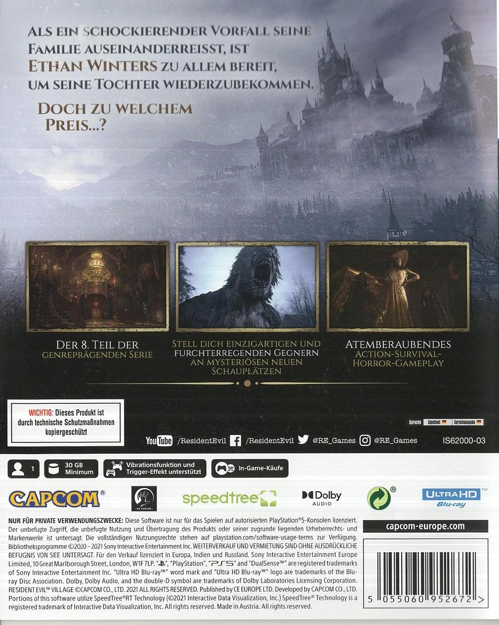 Resident Evil Village - PlayStation 5 Rückseite