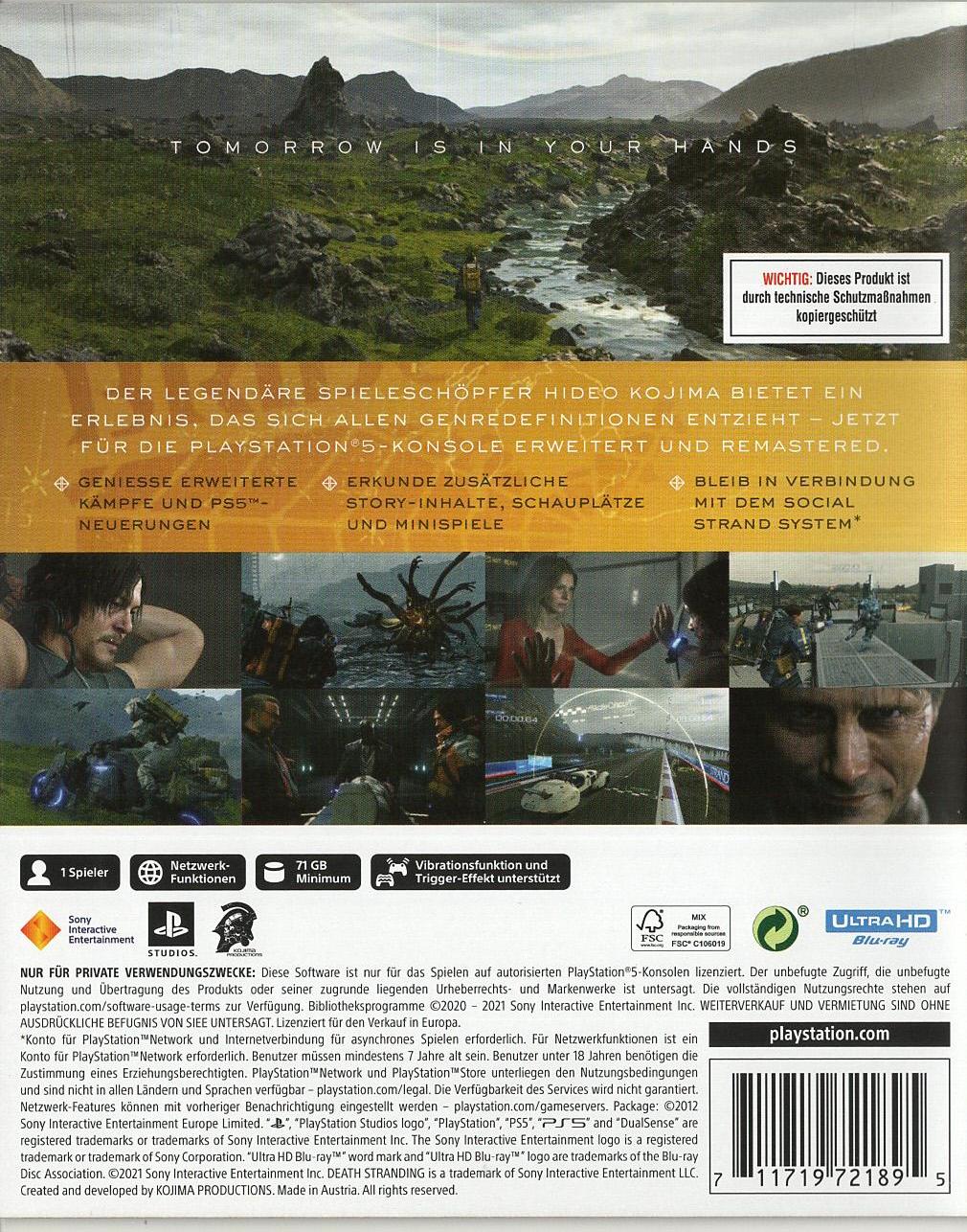 Death Stranding Director's Cut - PlayStation 5 Rückseite