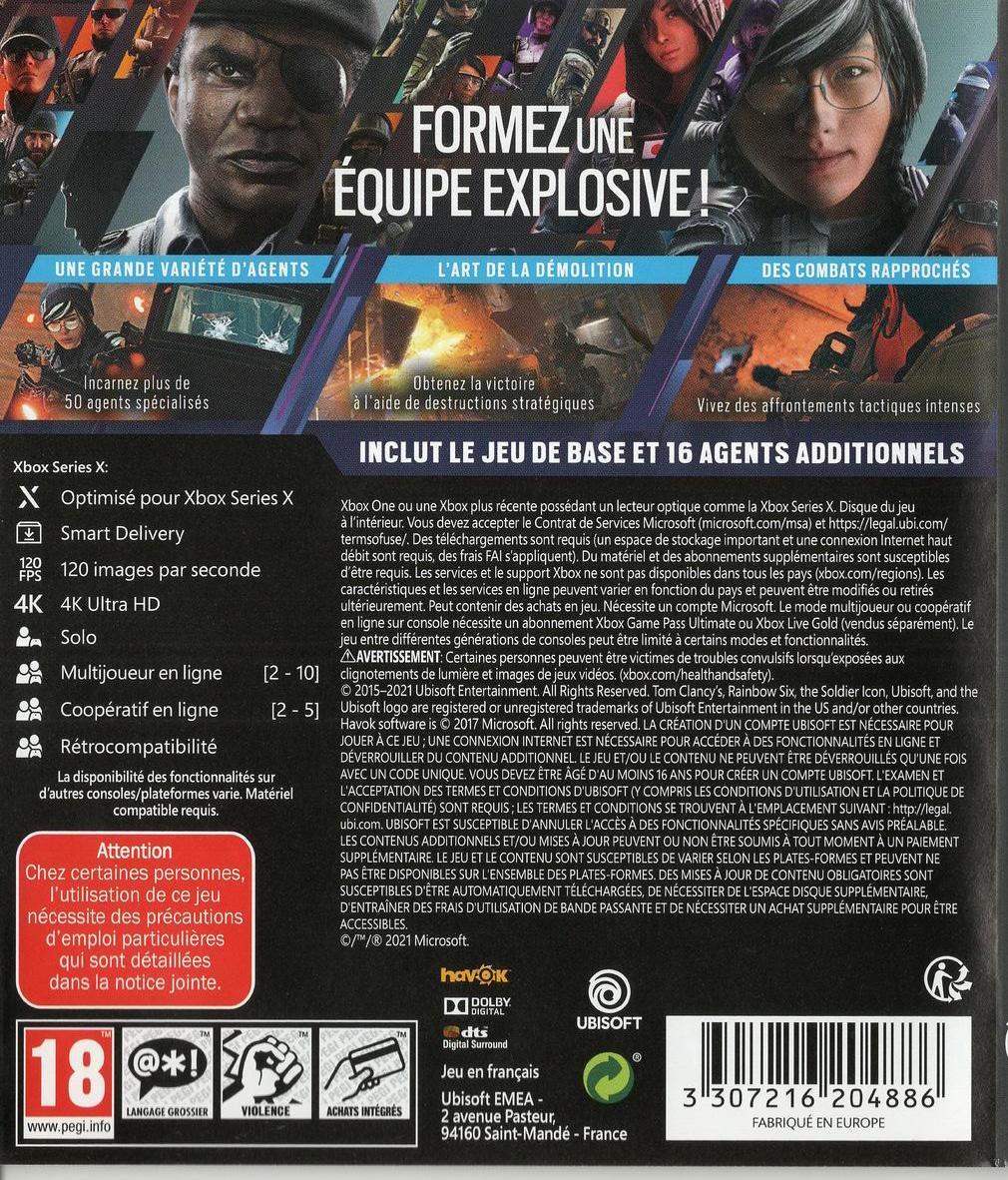 Tom Clancy's Rainbow Six Siege Deluxe Edition - Xbox Series X/S Rückseite