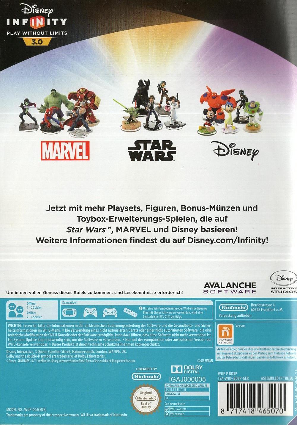 Disney Infinity 3.0 - Nintendo Wii U Rückseite