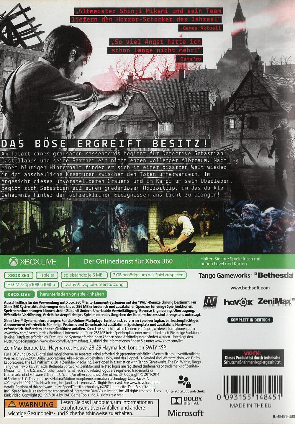 The Evil Within - Xbox 360 Rückseite