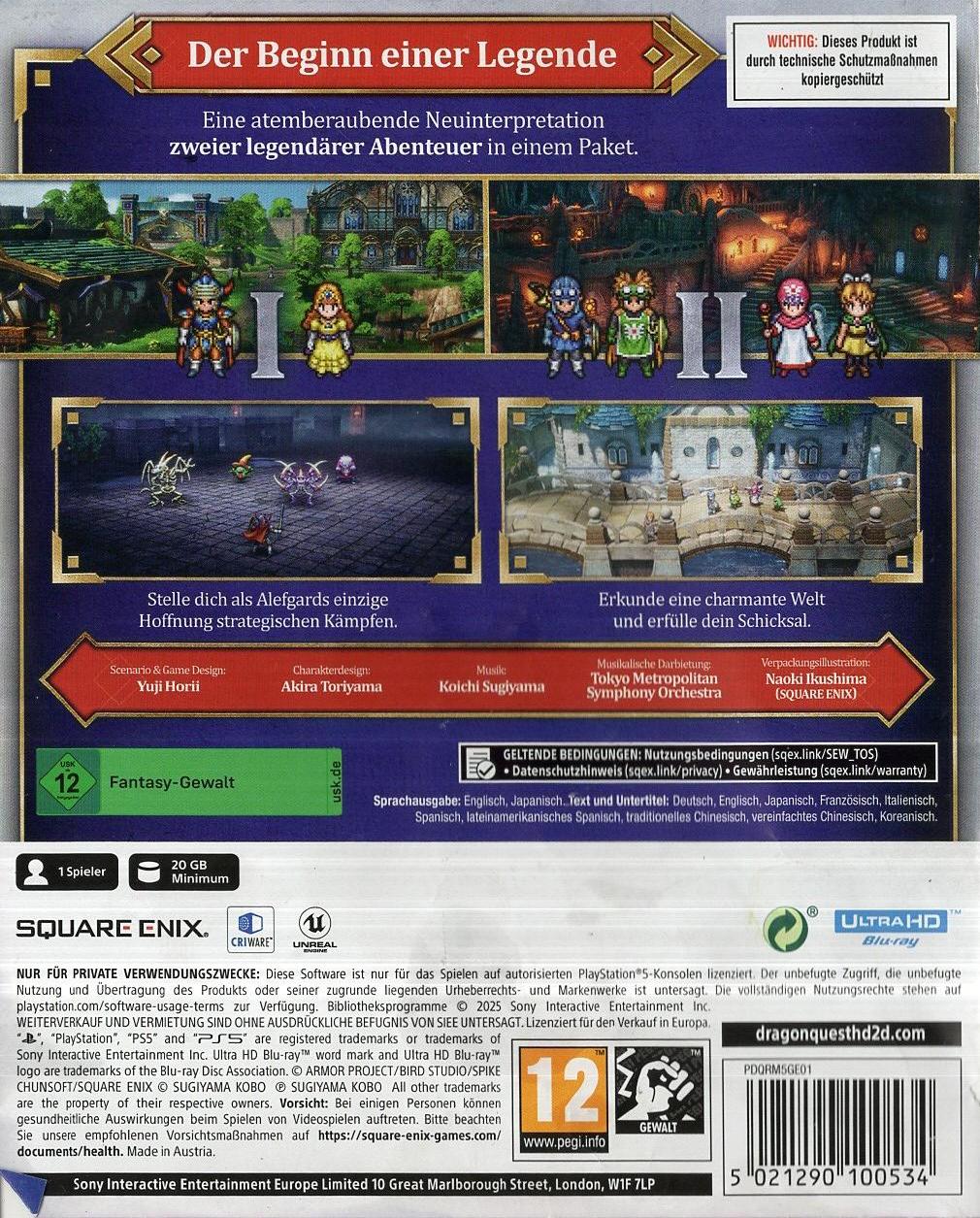 Dragon Quest I & II HD-2D Remake - PlayStation 5 Rückseite