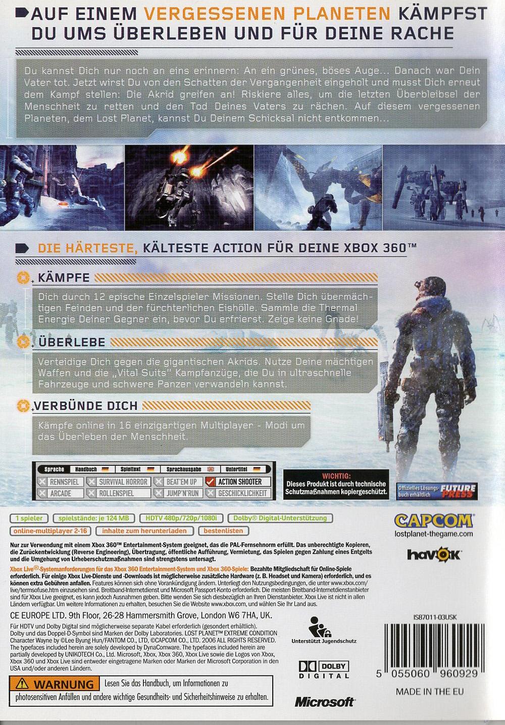 Lost Planet: Extreme Condition - Xbox 360 Rückseite