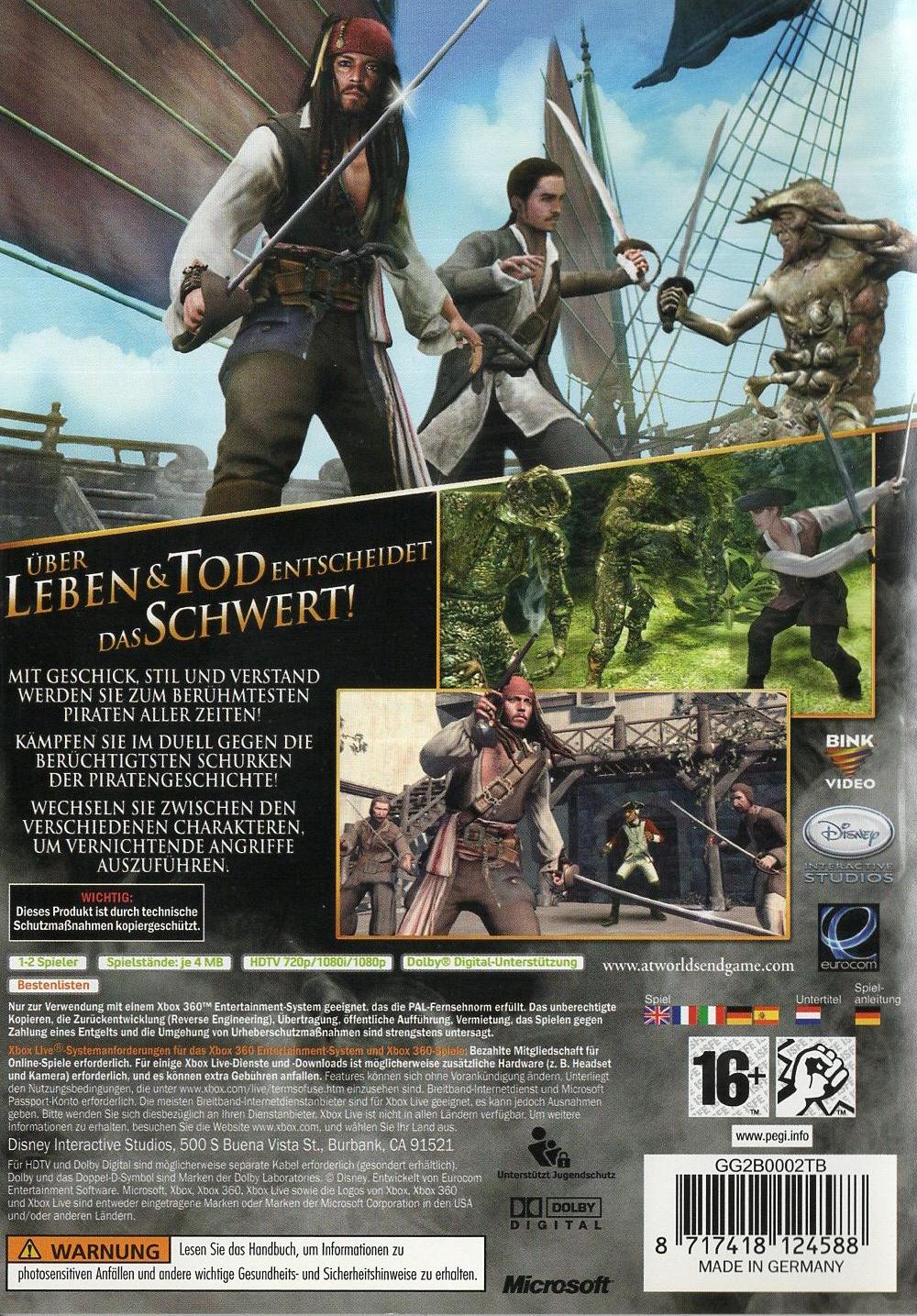 Pirates of the Caribbean: Am Ende der Welt - Xbox 360 Rückseite