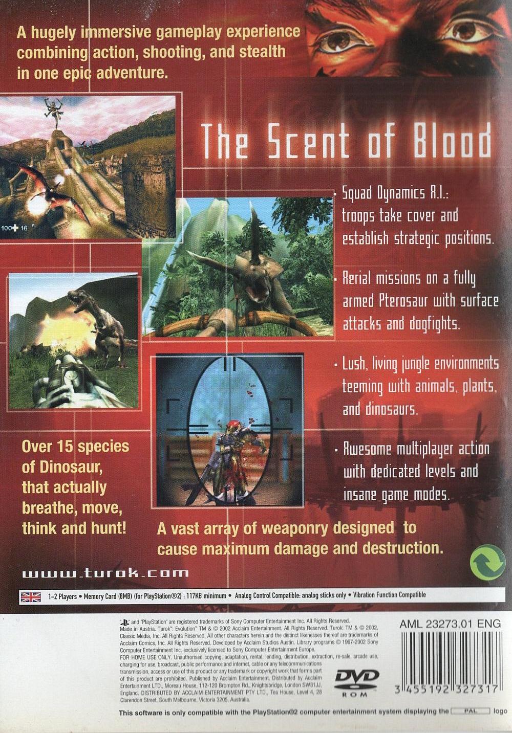 Turok: Evolution - PlayStation 2 Rückseite
