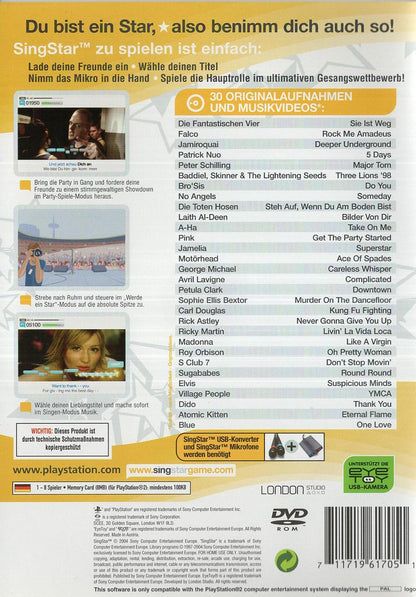 SingStar - PlayStation 2 Rückseite