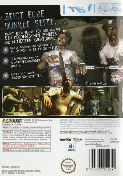 Resident Evil: The Darkside Chronicles - Nintendo Wii Rückseite