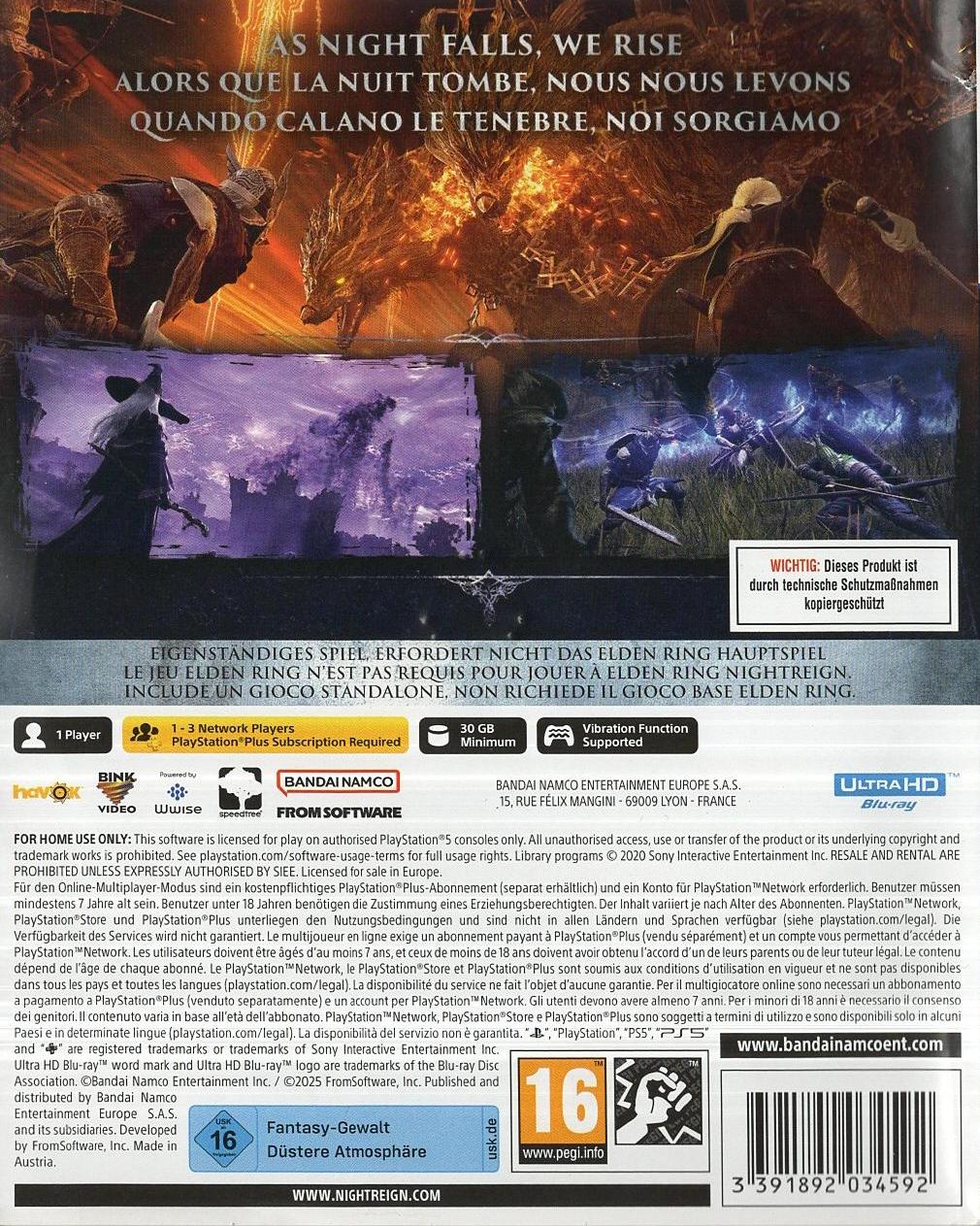 Elden Ring: Nightreign - PlayStation 5 Rückseite