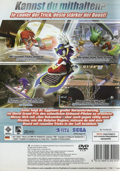 Sonic Riders - PlayStation 2 Rückseite