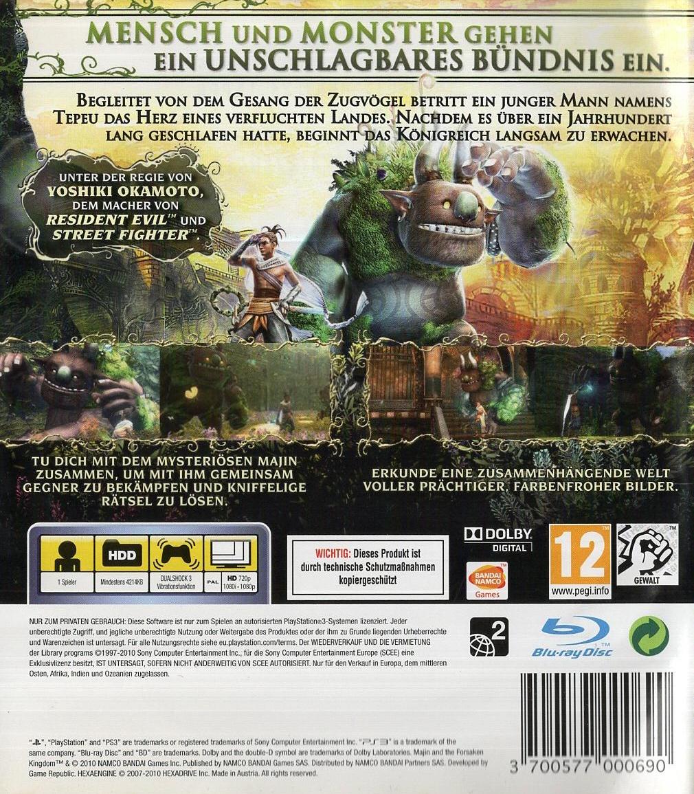 Majin and the Forsaken Kingdom - PlayStation 3 Rückseite