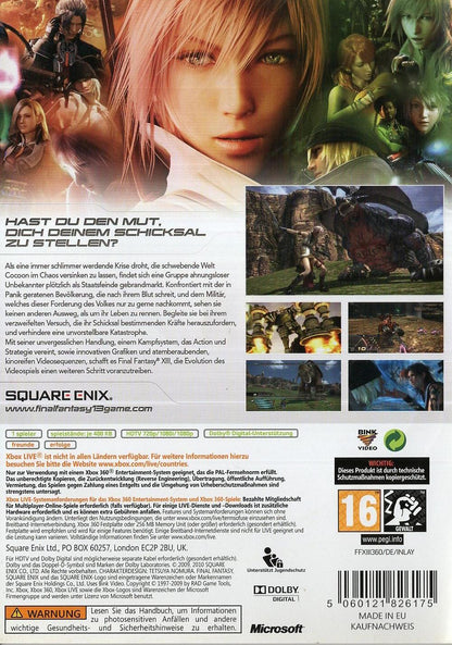 Final Fantasy XIII - Xbox 360 Rückseite