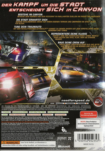 Need for Speed Carbon - Xbox 360 Rückseite
