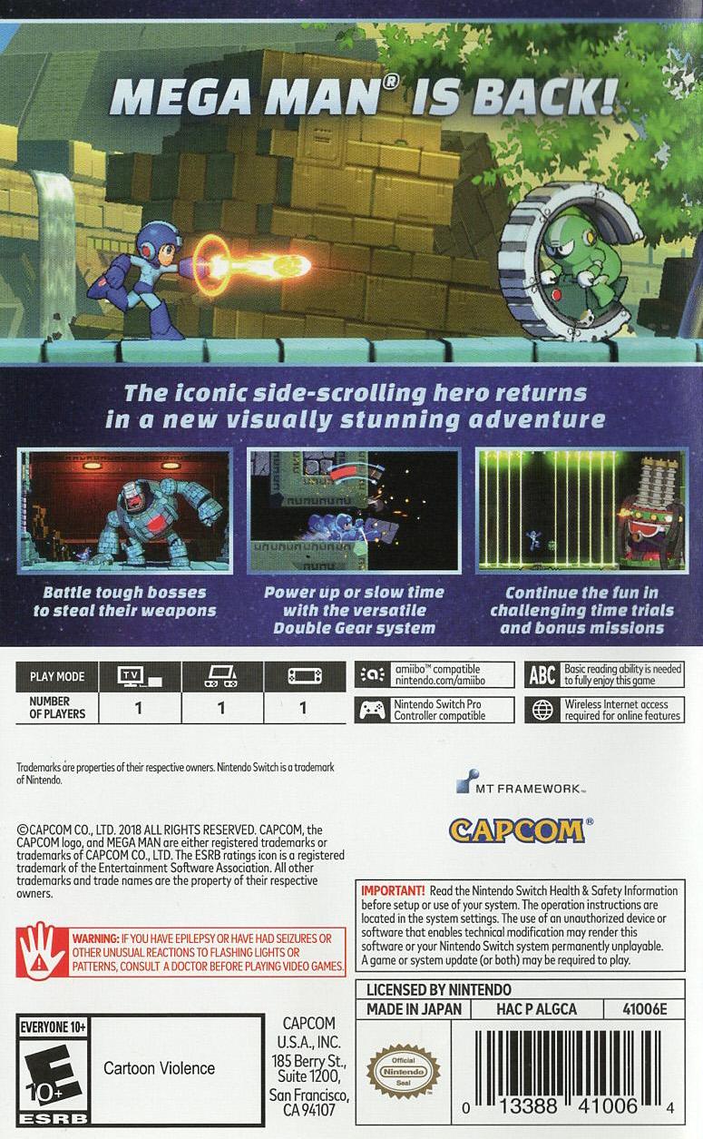 Mega Man 11 - Nintendo Switch Rückseite