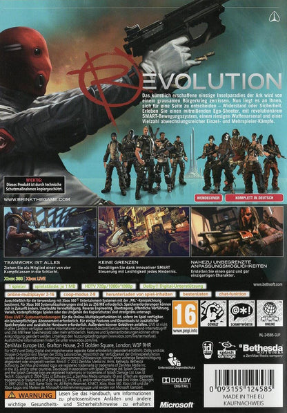 Brink - Xbox 360 Rückseite