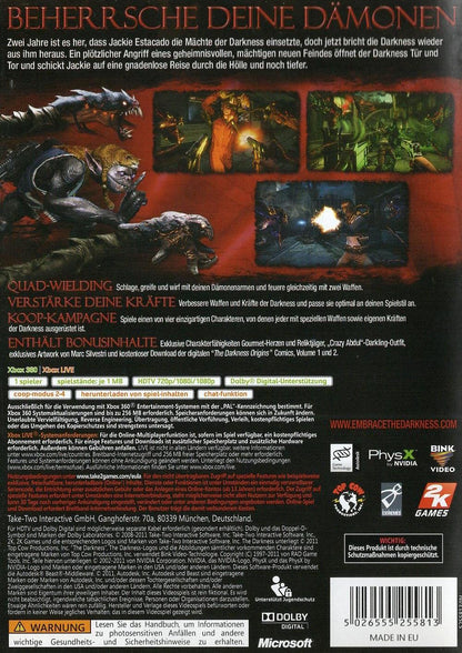 The Darkness II - Xbox 360 Rückseite